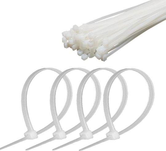 Cabletech Plastische Kabelbinder in Weißer Farbe (50Stück) LEC-NAR0047-35.1