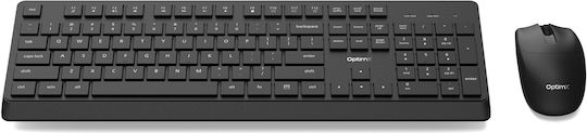 OptimX KM501W Set Tastatură și Mouse Fără Fir Engleză SUA Gri