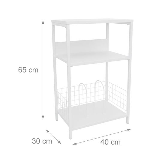 Relaxdays Disc Holder White 65x30x40 Cm