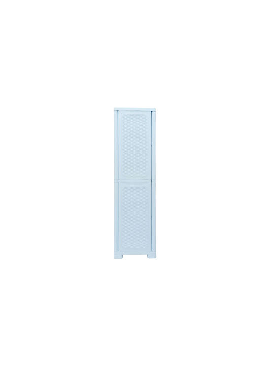 Двукрилен Гардероб Rattan Пластмасов с 4 Рафтове 70x44x173см