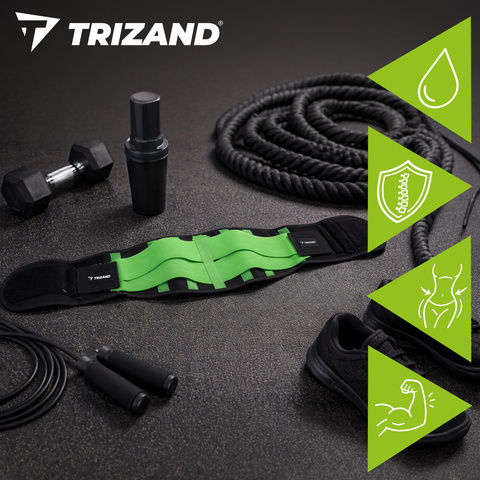 Trizand Gürtel Für Bauch Atdünnung Neopren Klettverschluss 120 X 24 Cm Schwarz Grün 27673