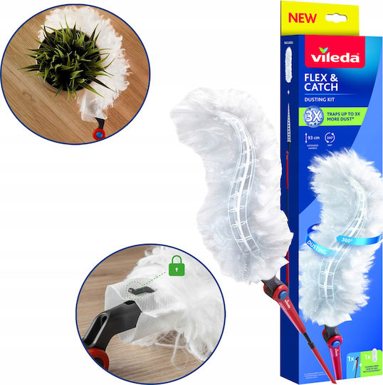 Vileda Flex&catch Feather Duster with Handle & Spare Parts