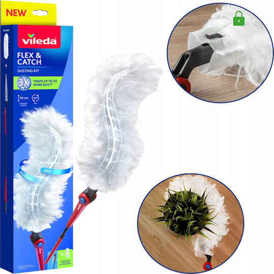 Vileda Flex&catch Feather Duster with Handle & Spare Parts