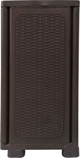 Einzeltür Außenschrank Commodore Three Kunststoff mit 2 Regalen Für kleine Räume 35x44x91cm