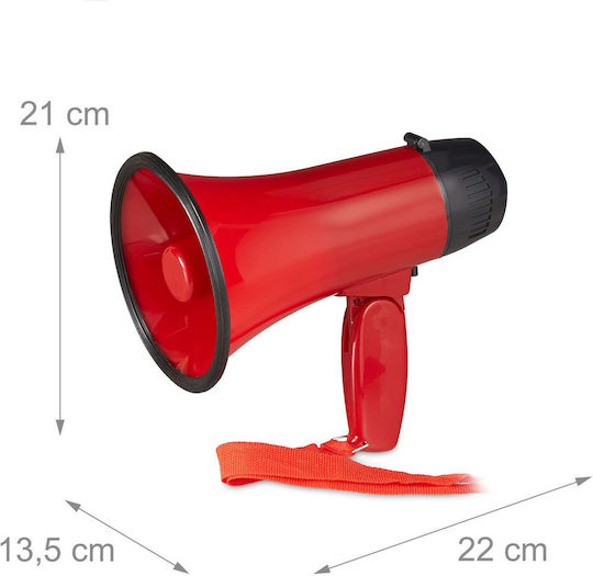 Relaxdays Megaphone Red Black 21x22x13.5 Cm Stadium Use Strap