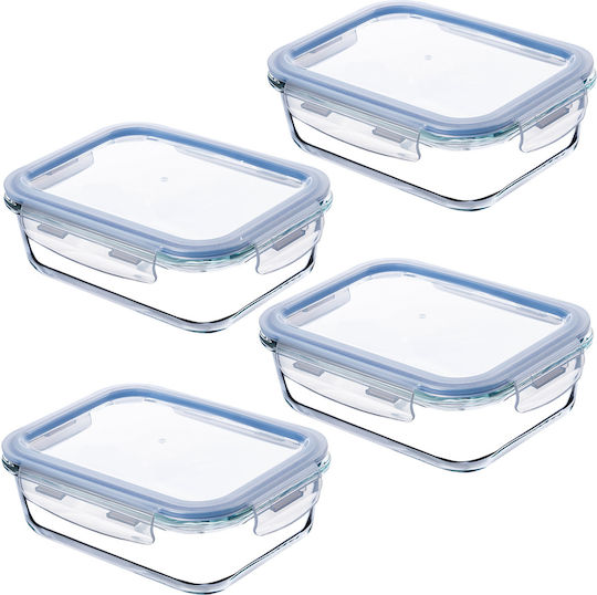 Kadax Set Mittagsboxen Glas Transparente 4 Stück