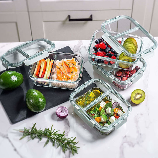 Kadax Kadax Set Mittagsboxen Glas 22x17cm 4 Stück