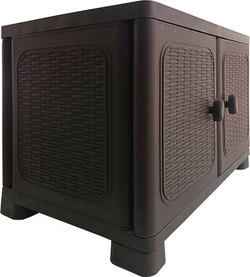 Double-Leaf Cabinet Petra Case Plastic with 1 Shelf Suitable for Small Spaces 70x44x54 cm