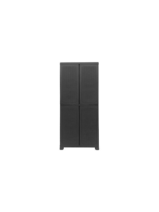 Double-Leaf Cabinet Petra Plastic with 4 Shelves 70x44x173 cm