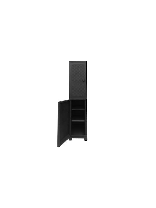 Single-Leaf Plastic Cabinet with 5 Shelves 35x44x173.5 cm