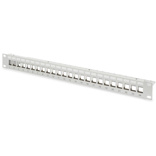 Digitus Panou De Patch Keystone Pentru Rack 1U 19" 24 Prize Cat6a Gri