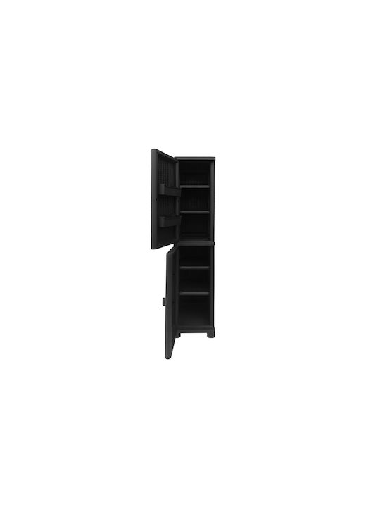Single-Leaf Plastic Cabinet with 5 Shelves 35x44x173.5 cm