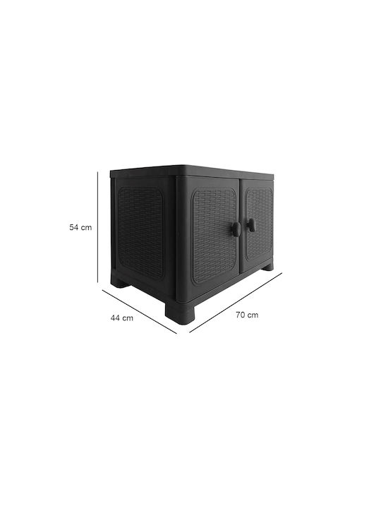 Double-leaf Plastic Cabinet with 1 Shelf Suitable for Small Spaces 70x44x54 cm