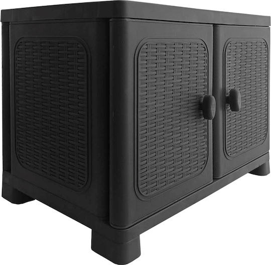 Dulap Plastic Dublu Foi cu 1 Raft Potrivit pentru Spații Mici 70x44x54 cm