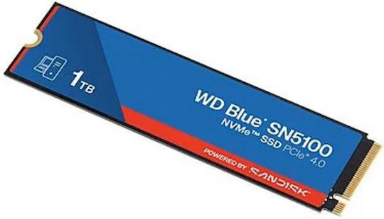 Western Digital SSD 1TB Тип M.2 със Свързване PCI Express 4.0 (Съвместим с PS5) WDBS4F0010BNC-WRSN