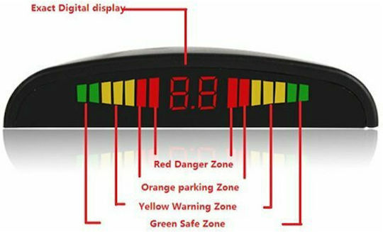 Car Parking System with Screen and 4 Sensors in White Color