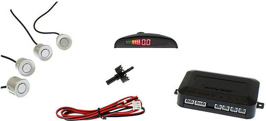 Tele Car Parking System with Screen and 4 Sensors in Silver Color