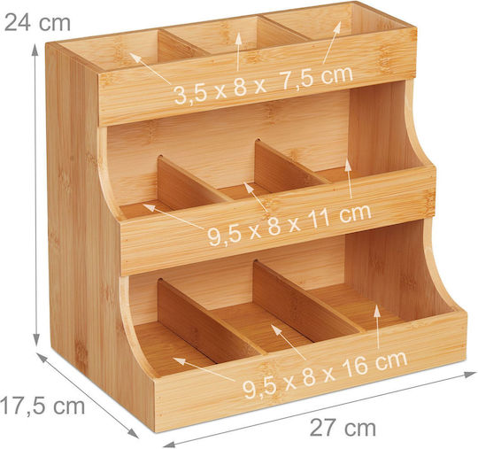 Relaxdays Caseta Pentru Ceai Cu Capac Alb 24x17.5x27cm