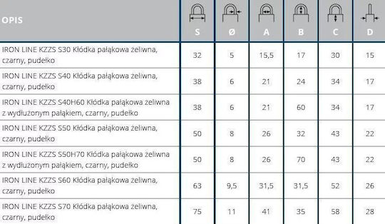 Gerda Ατσάλινο Λουκέτο Μακρύλαιμο με Κλειδί Μαύρο