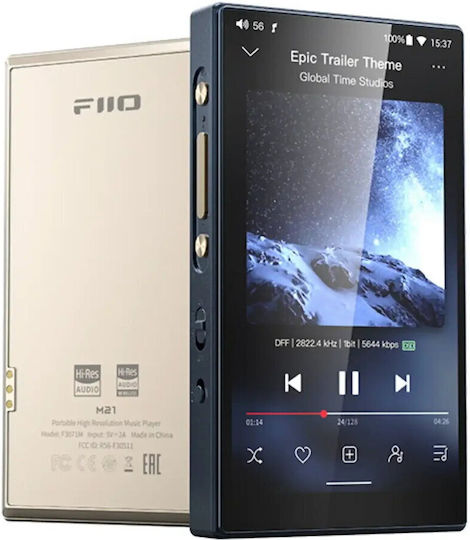 FiiO M21 High-Resolution Portable Lossless Music Player | Hi-Fi Audio Player Titanium Gold