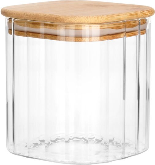 Vilde Set of 3 Glass Jars for Coffee Pasta Cereals with Lid Brown 750ml