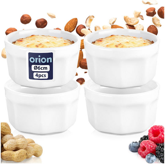 Orion Round Porcelain White Serving Bowl Diameter 6cm 4 Pieces
