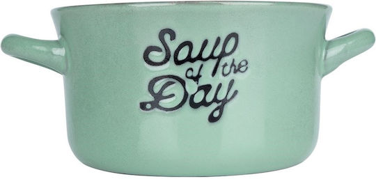 Siaki Collection Bol De Servire Rotund Din Ceramică Verde Cu Diametrul 17 Cm