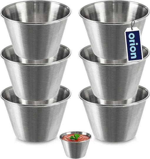 Orion Serving Bowls For Dip Round Inox Gray With Diameter 6cm 6 Pieces