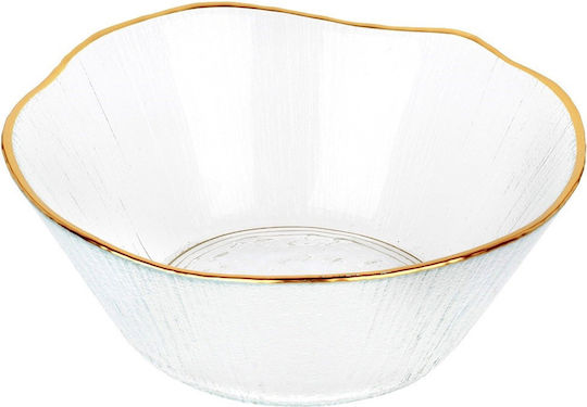 Vilde Round Glass Gold Serving Bowl with Diameter 15cm