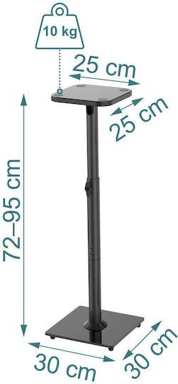 Relaxdays Lautsprecherständer Set 2 Verstellbar 72x30x30 cm Schwarz