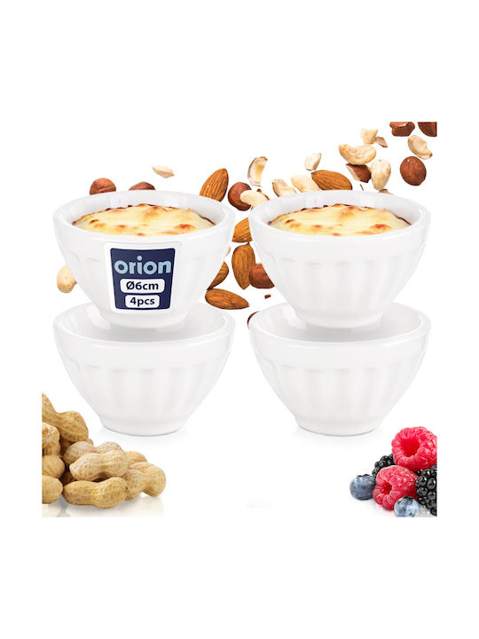 Orion Round Porcelain White Serving Bowl Diameter 6cm 4 Pieces