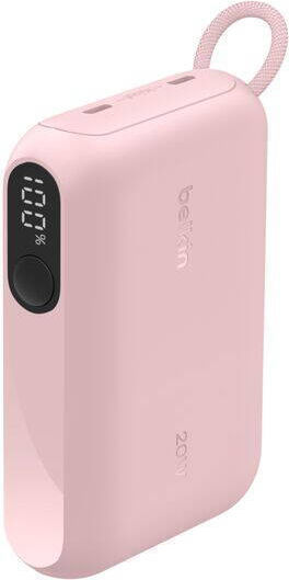 Belkin BoostCharge Power Bank 10K with Display 10000mAh 20W με 2 Θύρες USB-C Ροζ