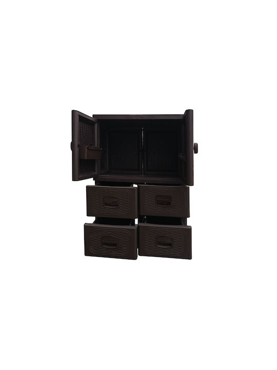 Dulap Dublu-Foi Din Plastic Cu 2 Rafturi 70x44x102cm