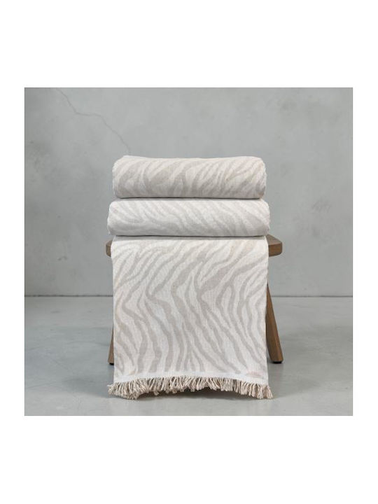 Linea Home Savanna Zweisitzer-Sofa Überwurf 180x240cm Ecru