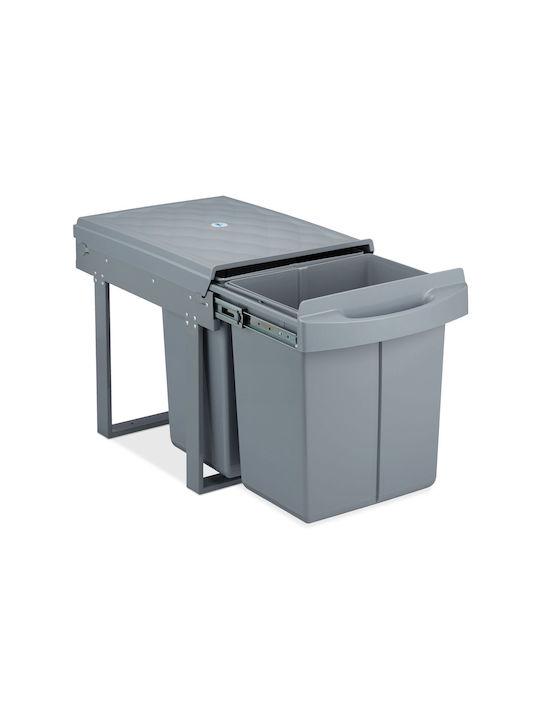 Relaxdays Coș De Gunoi Pentru Dulap Plastic Gri 20lt