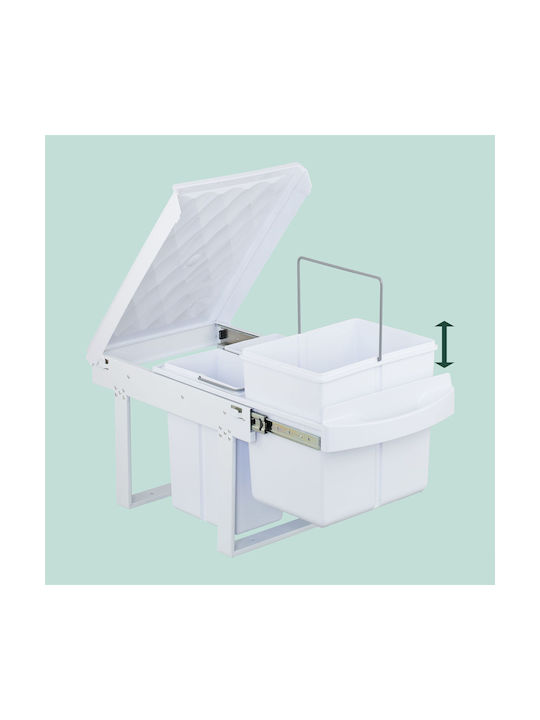 Relaxdays Coș De Gunoi Pentru Dulap Plastic Alb 15lt