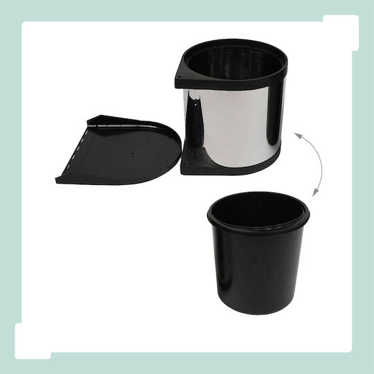 Relaxdays Coș De Gunoi Pentru Dulap Metalic Argintiu 8lt