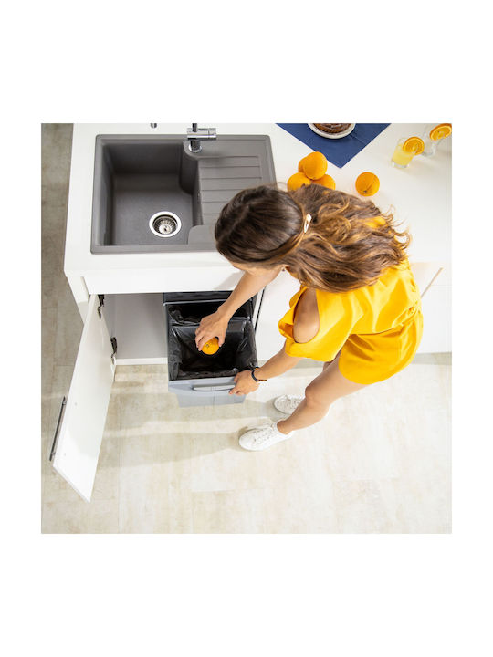 Relaxdays Coș De Gunoi Pentru Dulap Plastic Gri 20lt