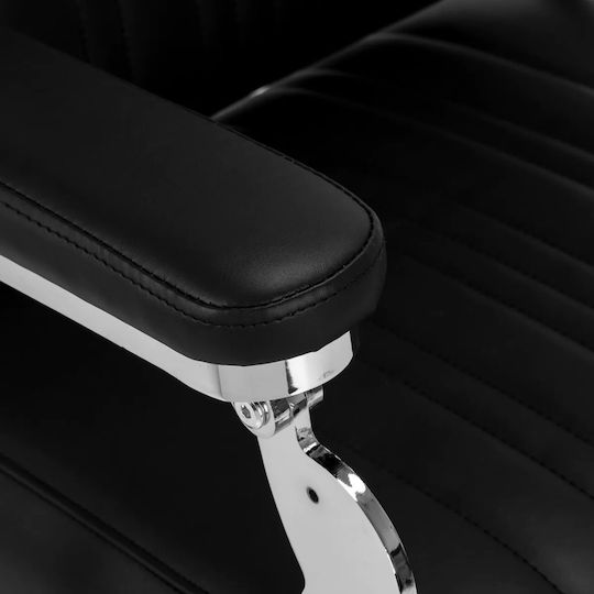 Barber Equipment Καρέκλα Κουρείου Μαύρη με Ρυθμιζόμενο Ύψος και Υδραυλική Ανύψωση