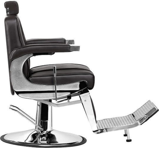 Barber Equipment Καρέκλα Κουρείου Καφέ με Ρυθμιζόμενο Ύψος και Υδραυλική Ανύψωση