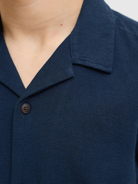 Kids Plain Short-Sleeved Navy Blue Shirt Resort