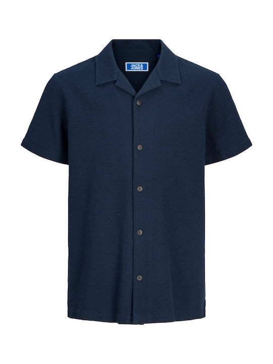Kids Plain Short-Sleeved Navy Blue Shirt Resort