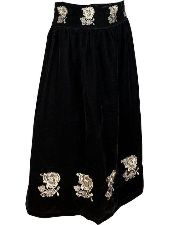 Fustă Floral Negru Mahogany