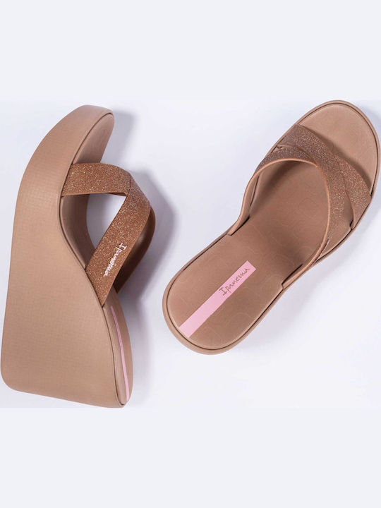Șlapi Fashion cu Platformă în Culoare Maro