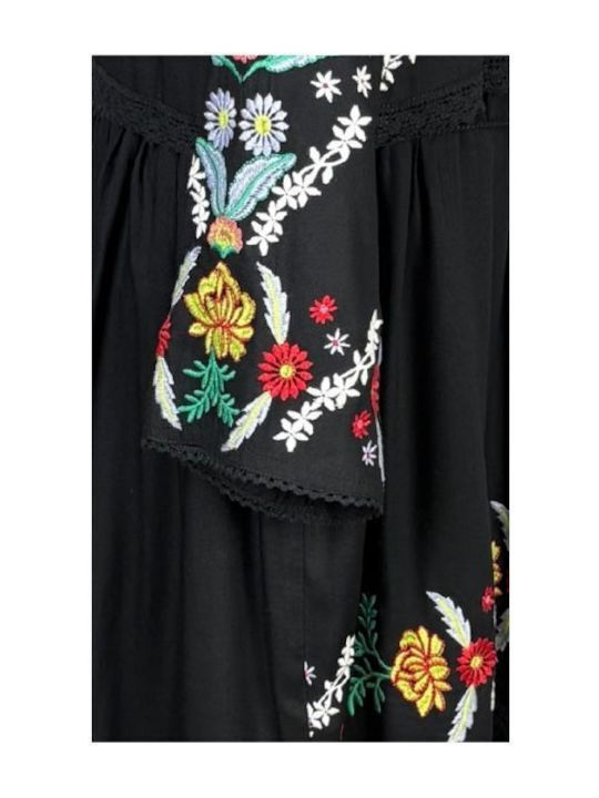 Sommer Maxi Damenkleid Schwarz