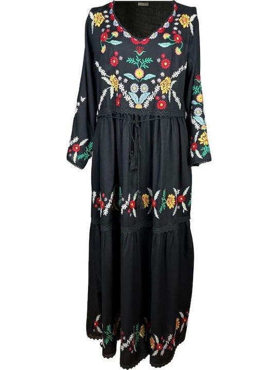 Sommer Maxi Damenkleid Schwarz