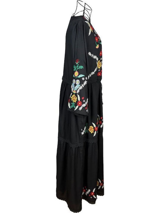 Sommer Maxi Damenkleid Schwarz