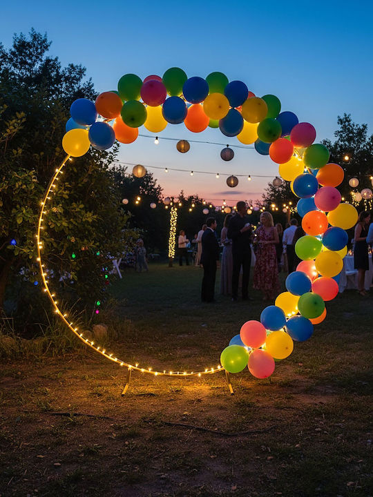 Relaxdays Balloon Arch Gold 195x43x195 Cm
