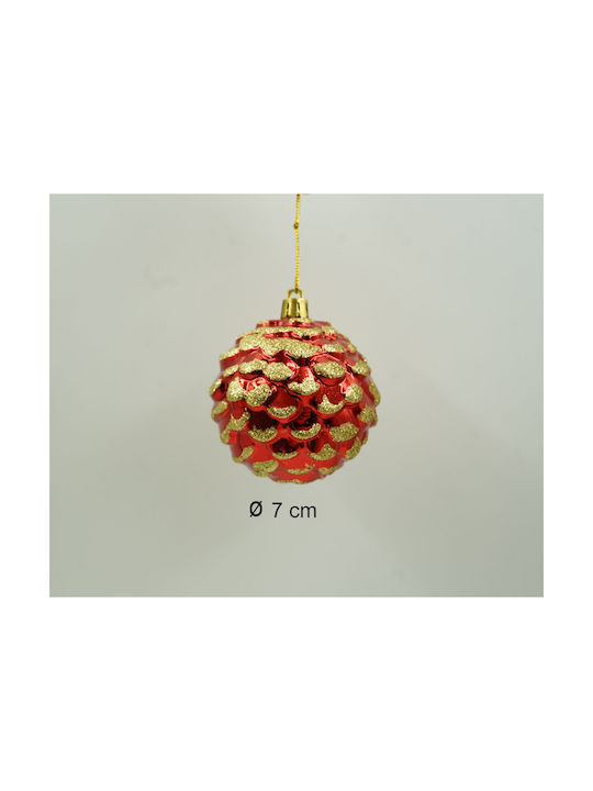 Set 24 Ornamente De Crăciun Pentru Brad Alista Home Glob Tip Alb Roșu 7 Cm Diametru Plastic Cu Sclipici Cutie 16 Cm Lungime X 36 Cm Înălțime X 16 Cm Adâncime