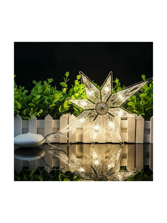 Ornament De Crăciun Iluminat În Formă De Fulgi De Zăpadă Alb Cald Cu Ventuză